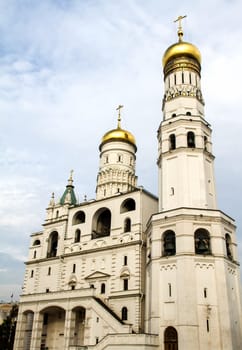 The Ivan the Great Bell Tower, inside the Kremlin, in Moscow.