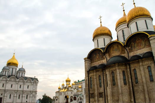 Cathedrals inside the Kremlin, in Moscow, Russia.
