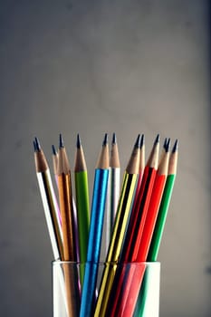 Photo of sharpened colorful pencils