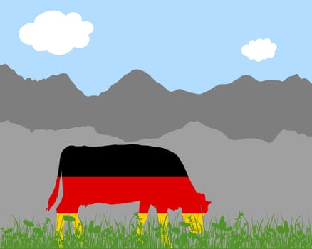 Cow Alm and German Flag