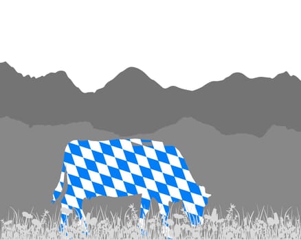 Cow Alm and Bavarian Flag