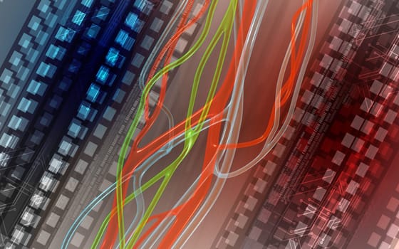 Digital illustration of nerves in colour background