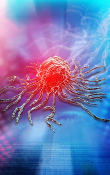Digital illustration of stem cell in colour background