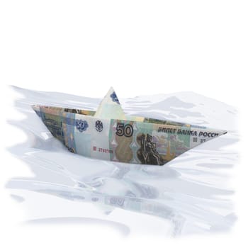 Paper boats with 50 rubles