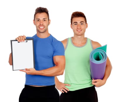 Trainers prepared for training isolated on a white background
