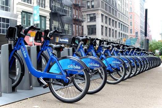 NEW YORK -  SEPTEMBER 02 Public bike dock station
