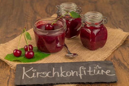 Cook cherry jam