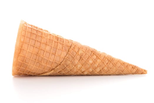 Wafer cone on white background.