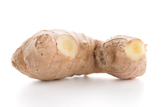 Ginger root isolated on white background.