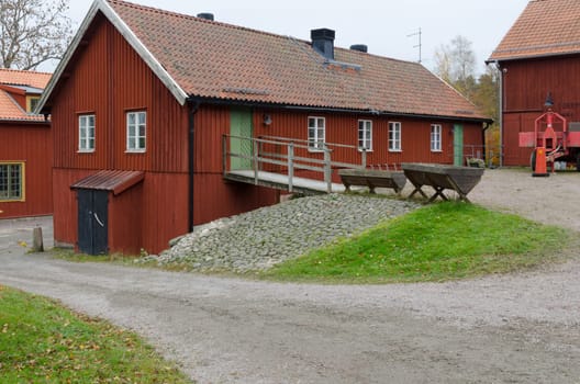 one old barn at Gunnebo castle in molndal sweden