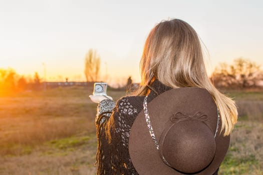 Explorer girl with a compass