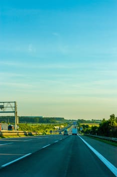 A sunrise from the point of view of a truck driver - back on the road