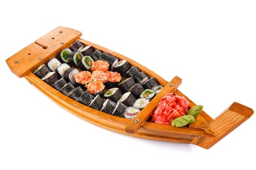 Sushi rolls set  on a white background