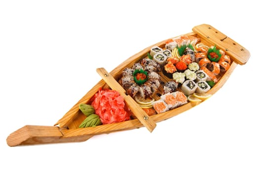 Sushi rolls set  on a white background