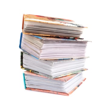 Stack of Photo Prints isolated on  white