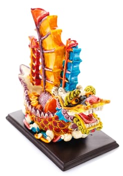 Chinese culture figurine  Dragon  isolated on  white