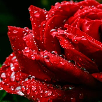dew drops on the petals of roses macro