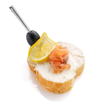 Delicious buffet,  with cheese and olives  on  white background