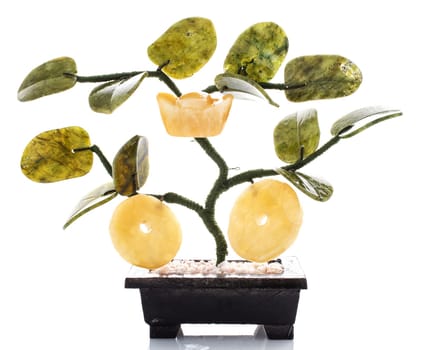 Chinese culture figurine  tree isolated on  white