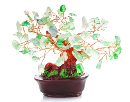 Chinese culture figurine  money tree isolated on  white