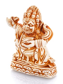 Chinese culture figurine  Mahakali  isolated on  white