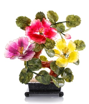 Chinese culture figurine  tree isolated on  white
