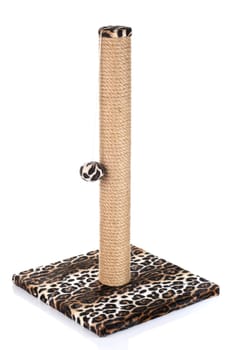 Cat scratching post  isolated on  white  background