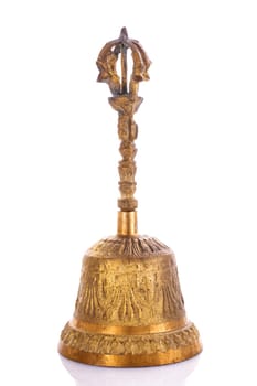 Antique copper bell isolated on a white background