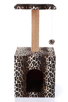 Cat scratching post  isolated on  white  background