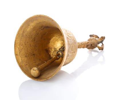 Antique copper bell isolated on a white background