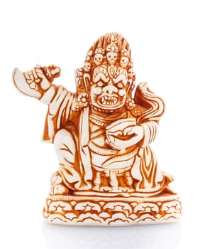 Chinese culture figurine  Mahakali  isolated on  white