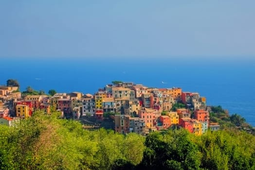 Village on Italian coast in Liguria