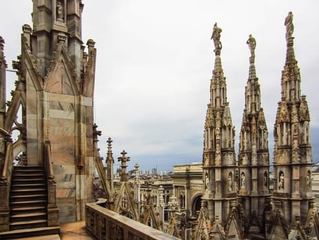 Roof on the Cathedral in Milan, Italy