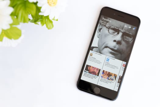 Bangkok, Thailand - feb 10, 2016 : Facebook Paper application on iphone 6, Facebook Paper is a standalone mobile app created by Facebook, only for iOS.
