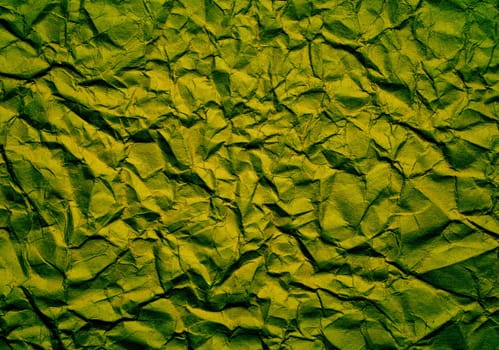 green Crumpled paper background, place for text