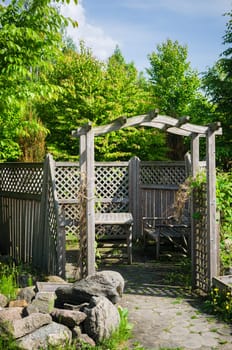 Pergola and a place to relax in the garden