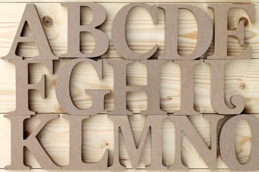 Wooden alphabet blocks with letters