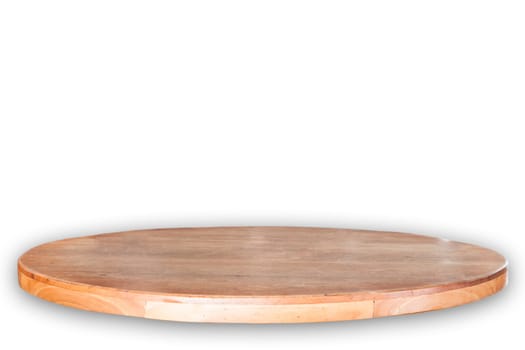 Empty round wooden table top, stock photo