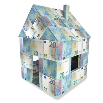 House of 20 euro notes and a new home
