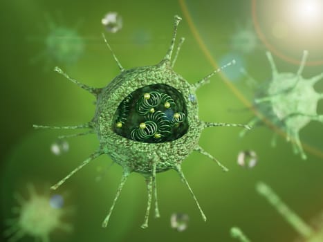 3D Virus in a human body