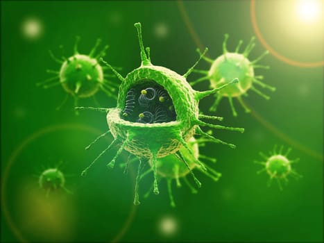 3D Virus in a human body