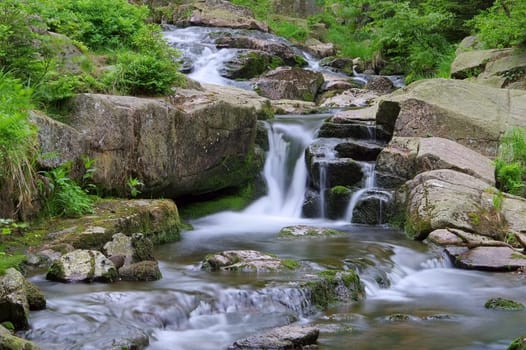 Bode Waterfall in the Harz - waterfall river Bode in Harz Mountains
