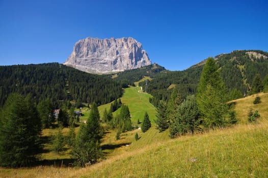 Sassolungo in the Italian Dolomites - mountains Sassolungo in italian Dolomites