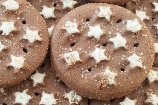background of black cookies for breakfast