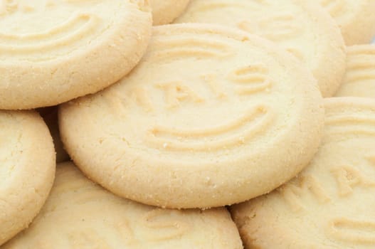 beautiful macro background of mais cookies