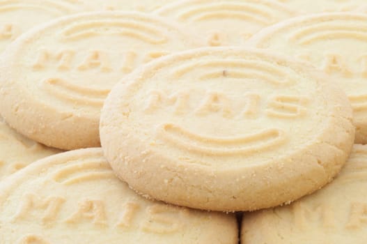 beautiful macro background of mais cookies