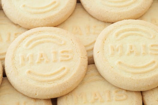 beautiful macro background of mais cookies