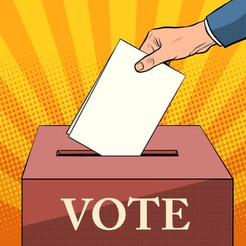 voter ballot box politics elections pop art retro style. Ballot. Civil rights. The right choice