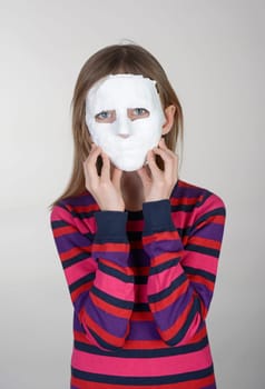 little girl with mask