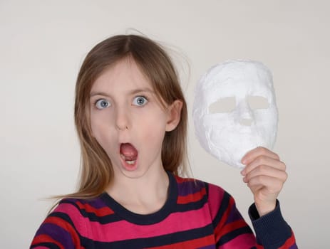 little girl with mask